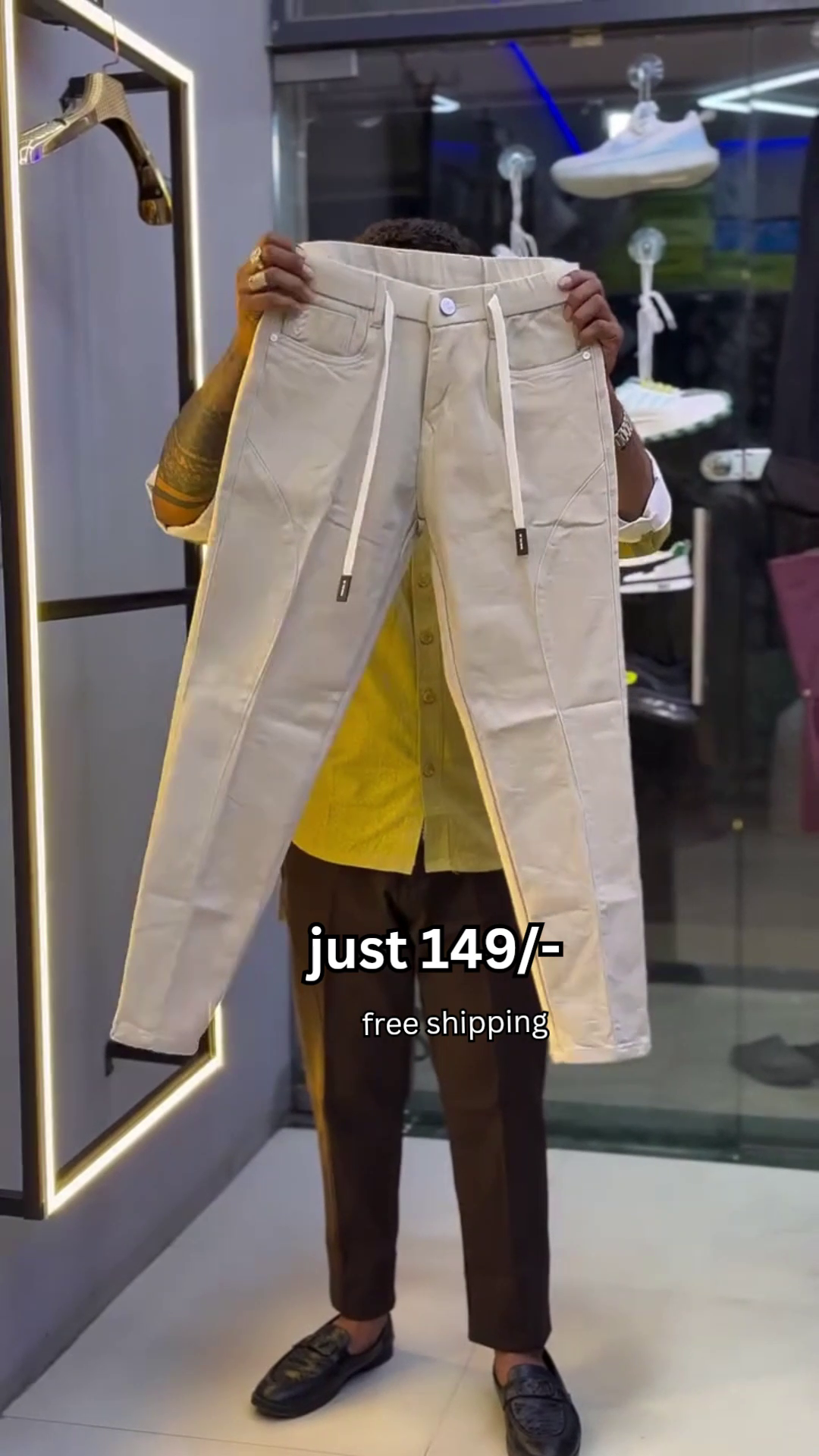 Premium White Cargo Fit Pants