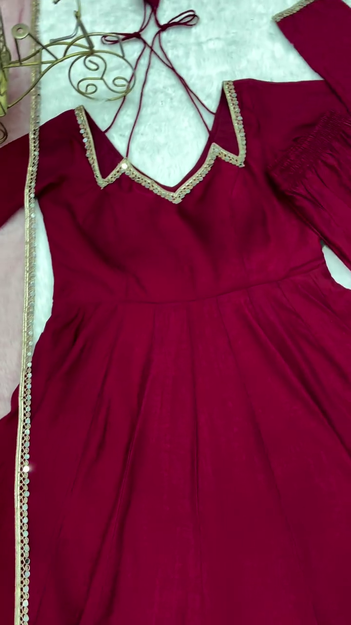 Elegant Women's Anarkali Dress with Dupatta – Graceful Party & Festive Wear