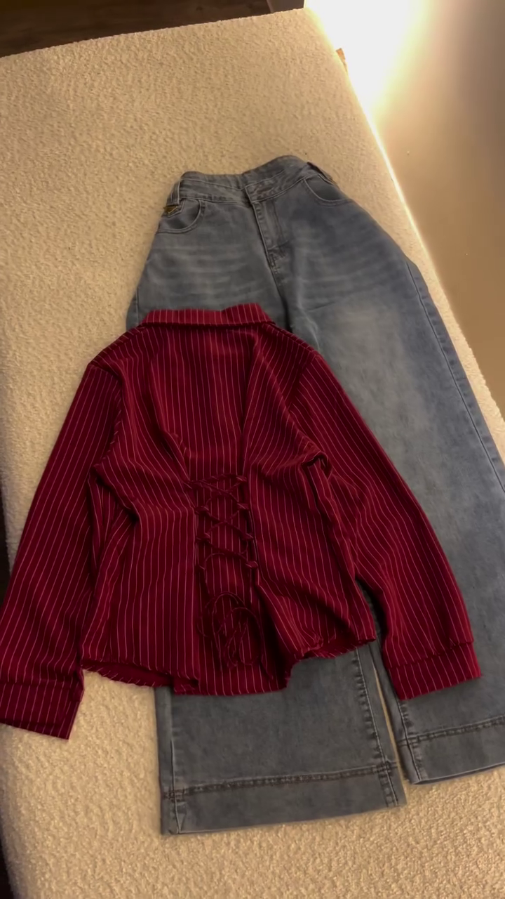 Women's Striped Corset Back Shirt – Trendy Casual & Chic Western Wear