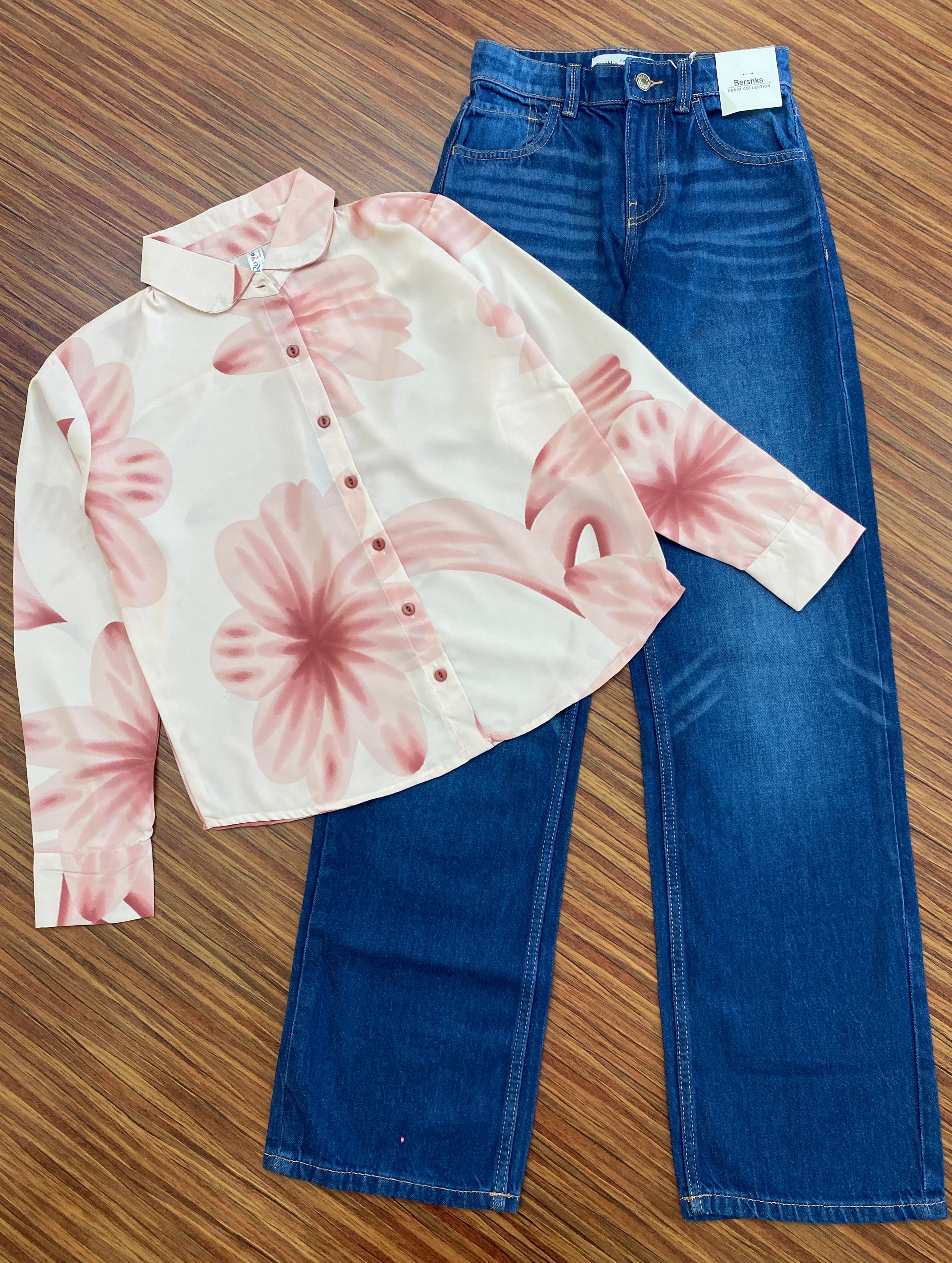 Trendy Women's Western Top & Wide Leg Jeans Co-ord Outfit – Stylish Casual Daily Wear