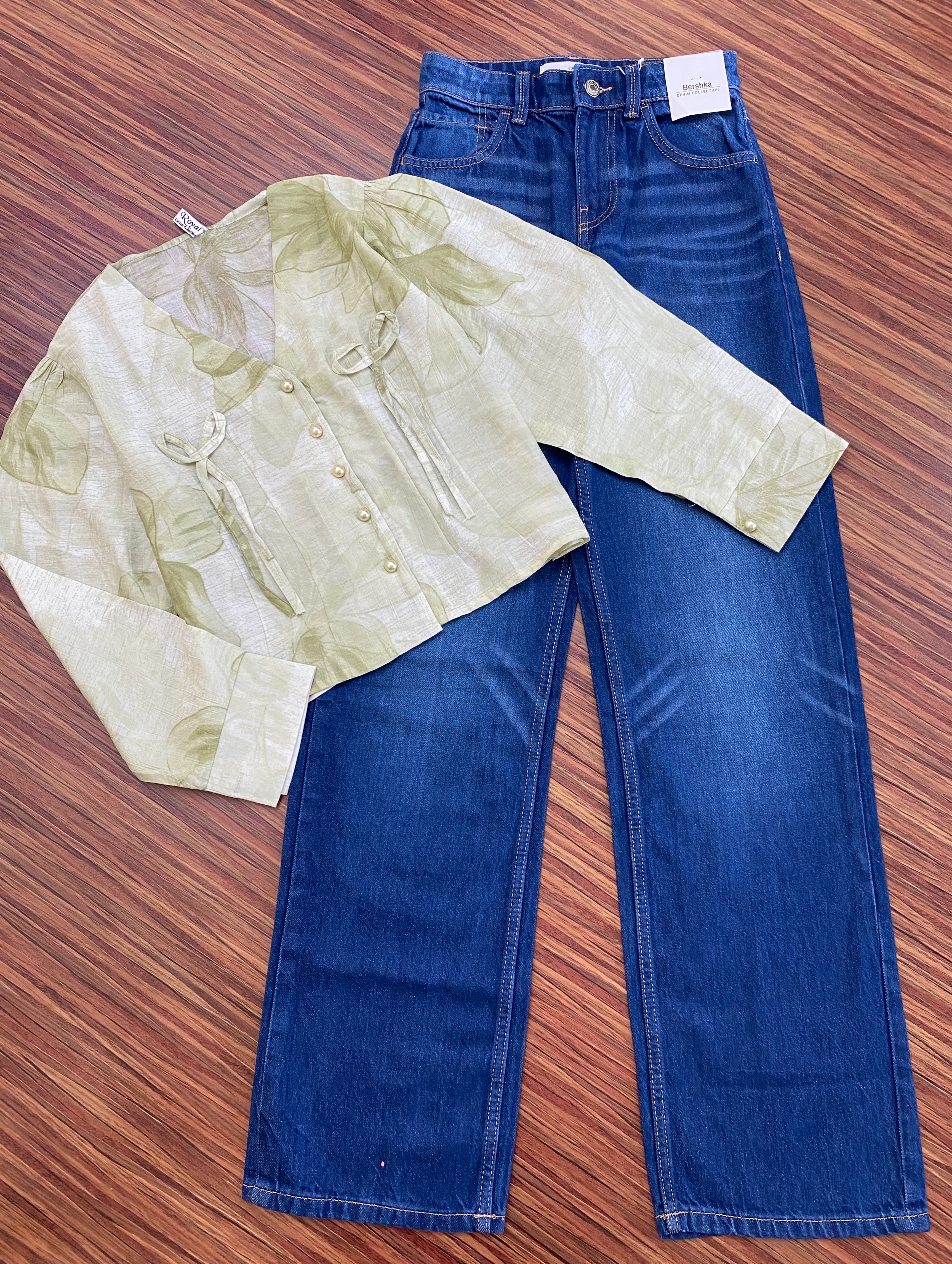 Trendy Women's Western Top & Wide Leg Jeans Co-ord Outfit – Stylish Casual Daily Wear