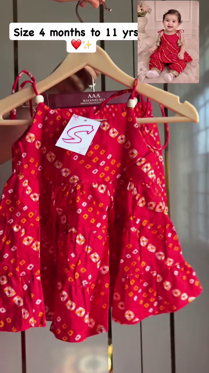 Girls' Traditional Printed Top & Sharara Set – Festive Ethnic Wear for Kids