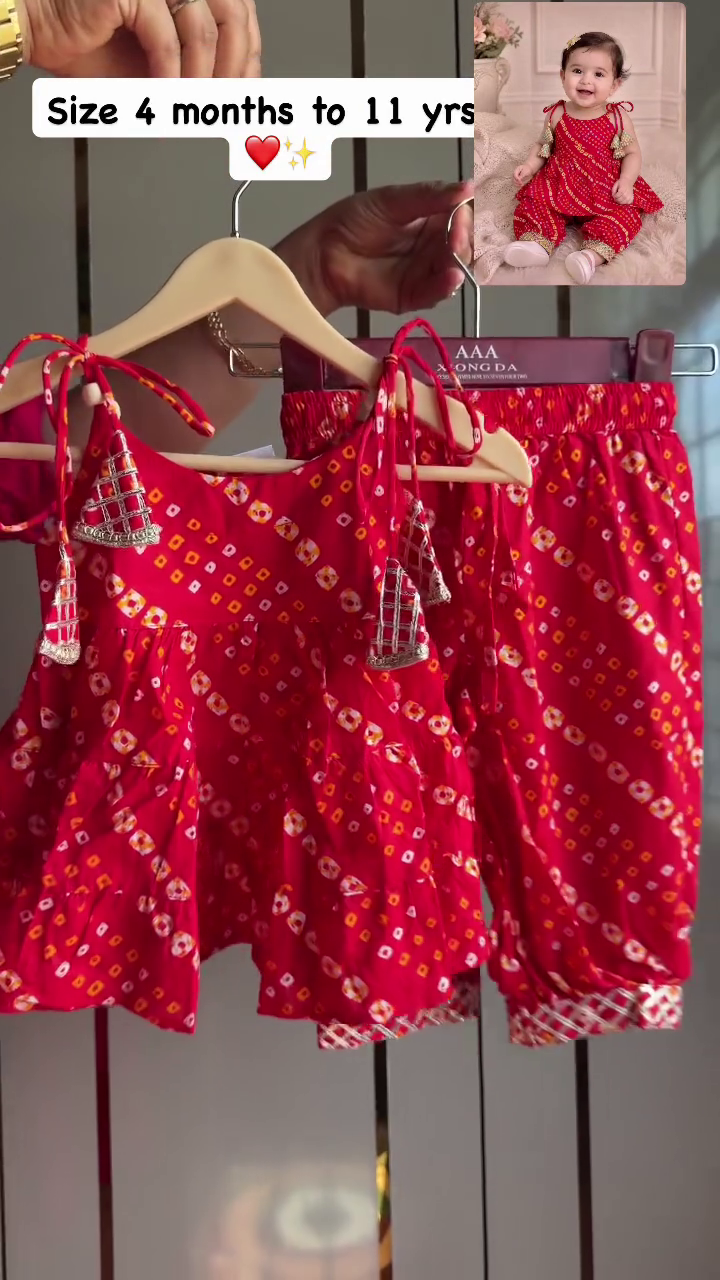 Girls' Traditional Printed Top & Sharara Set – Festive Ethnic Wear for Kids