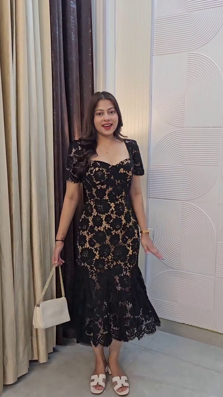 Elegant Black Lace Mermaid Dress for Women | Premium Party Wear Collection