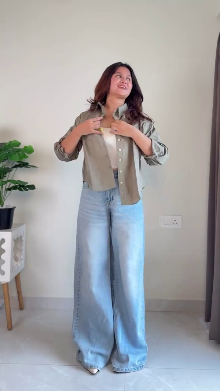 Trendy Red & White Striped Shirt with Wide Leg Pants | Premium Casual Co-Ord Set for Women