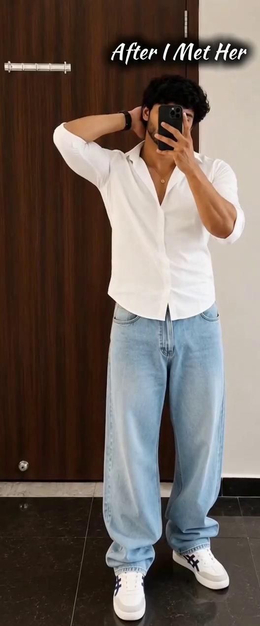 Classic White Button-Down Shirt with Tailored Black Trousers – Timeless Smart Casual & Formal Co-Ord Set