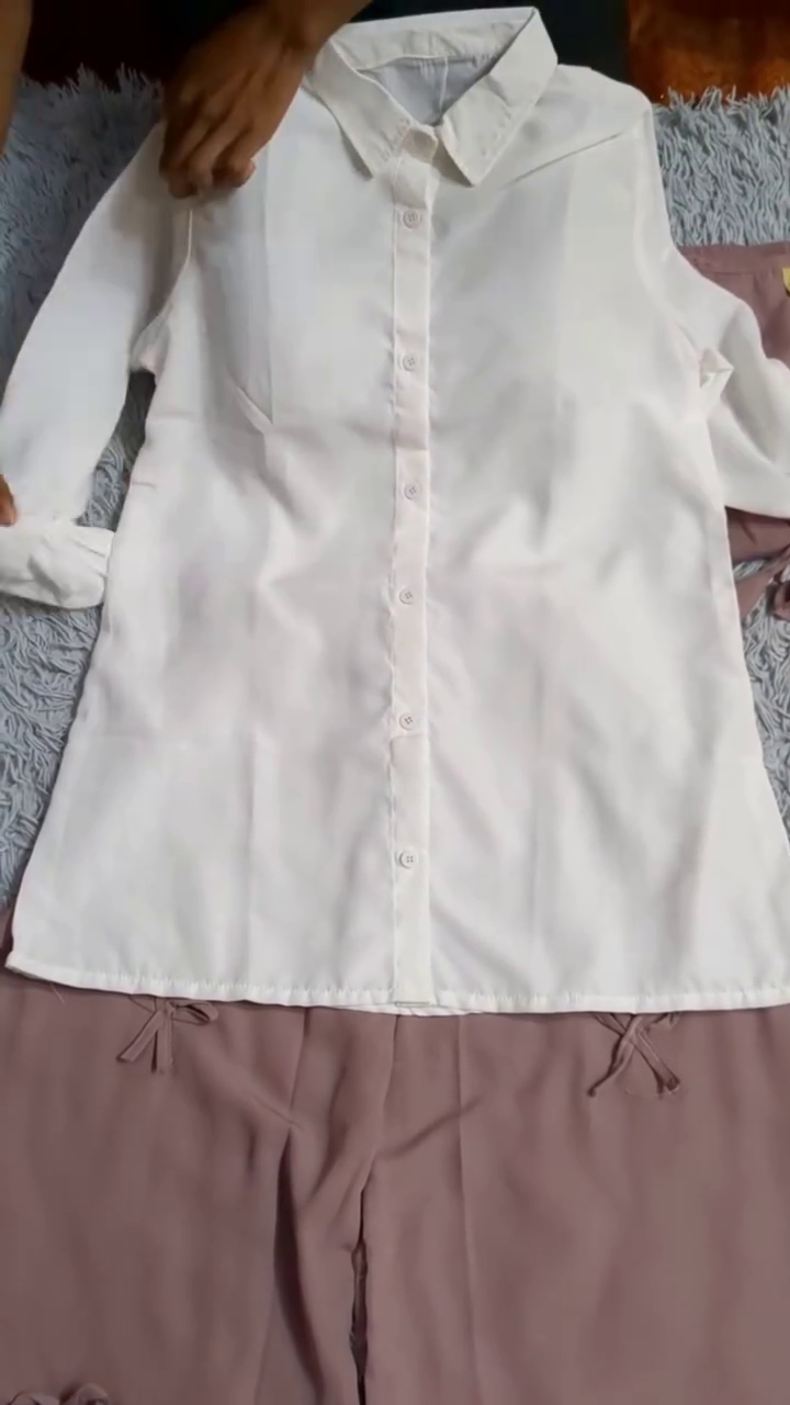 Mauve & White Western Co-Ord Set with Tailored Tie-Detail Vest and Wide-Leg Pants – Elegant Contemporary Outfit