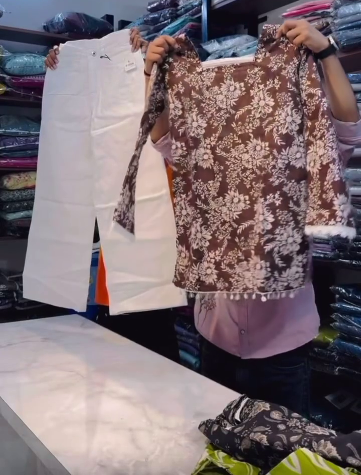 Women's Printed Green Kurta with White Straight Pants Co-Ord Set
