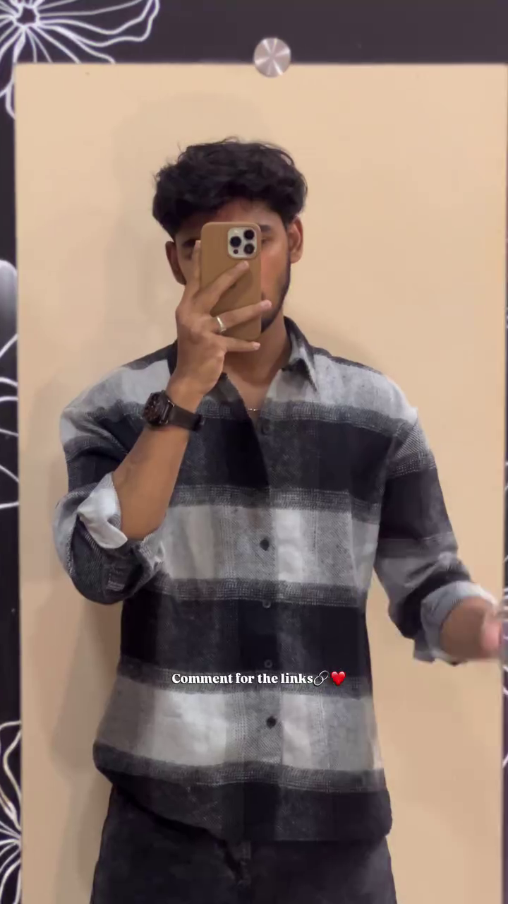 Men's Red & White Oversized Check Casual Shirt