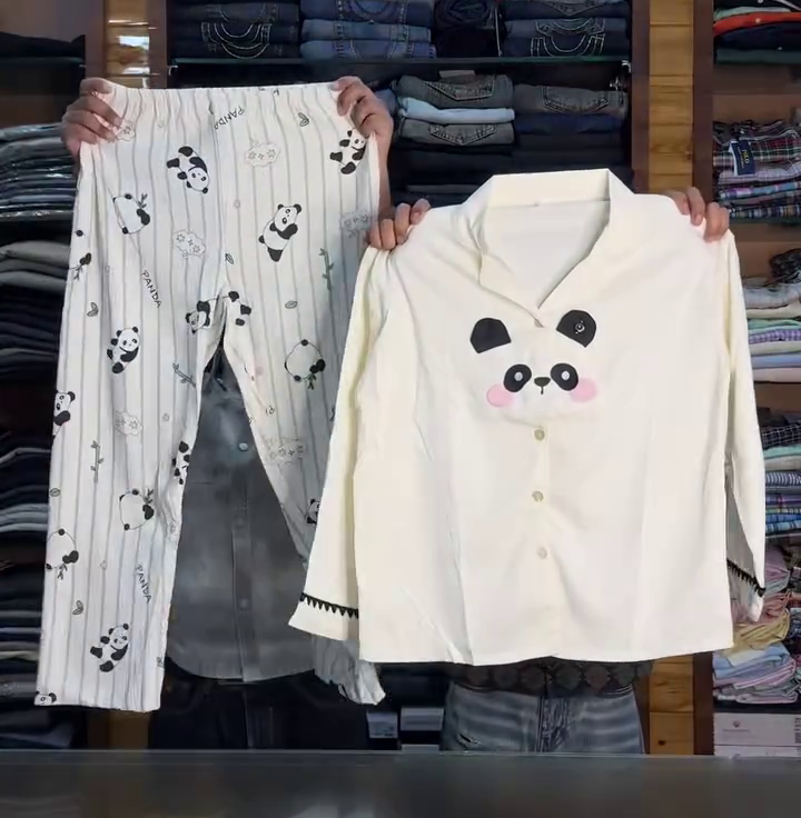 Women's Panda Printed Night Suit Set