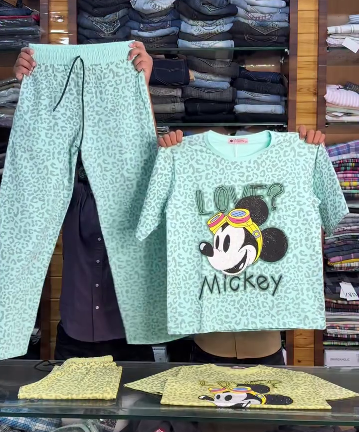 Women's Mickey Printed Lounge Wear Co-Ord Set