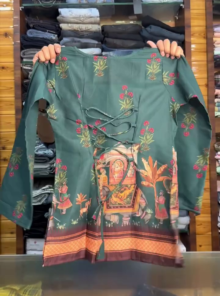 Women's Printed Square Neck Ethnic Kurti
