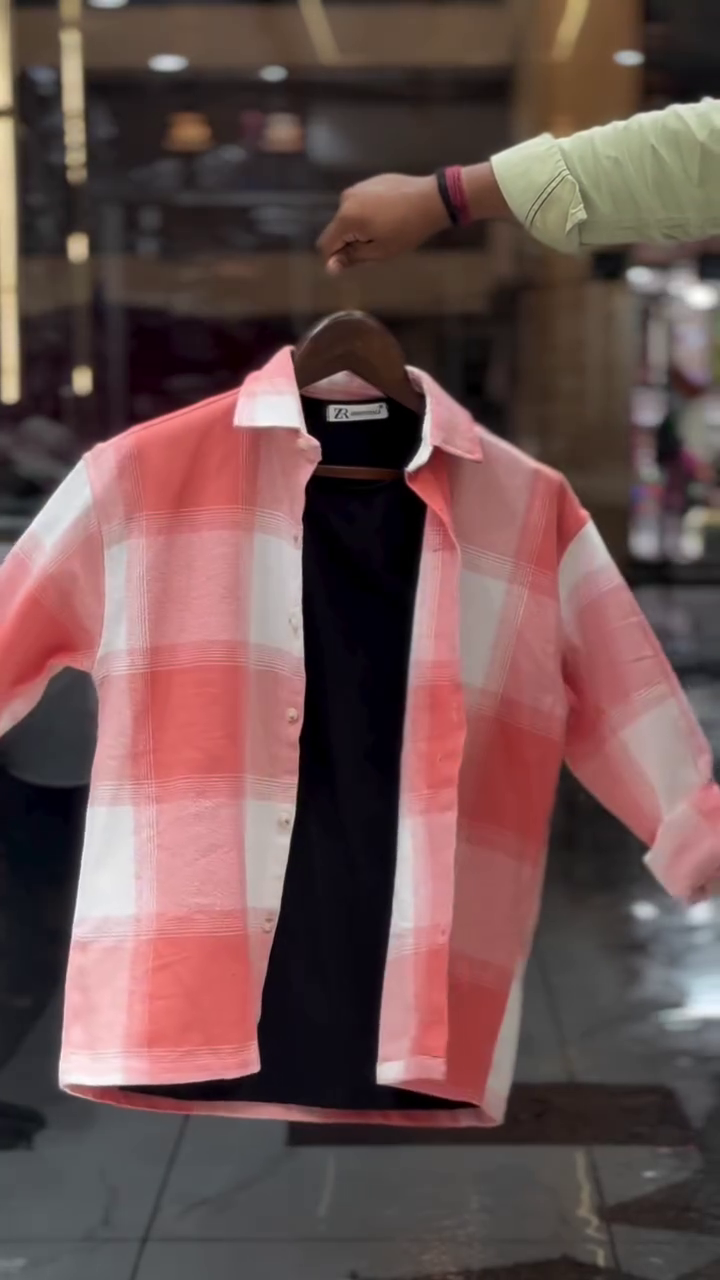 Men's Pink & White Checked Casual Shirt