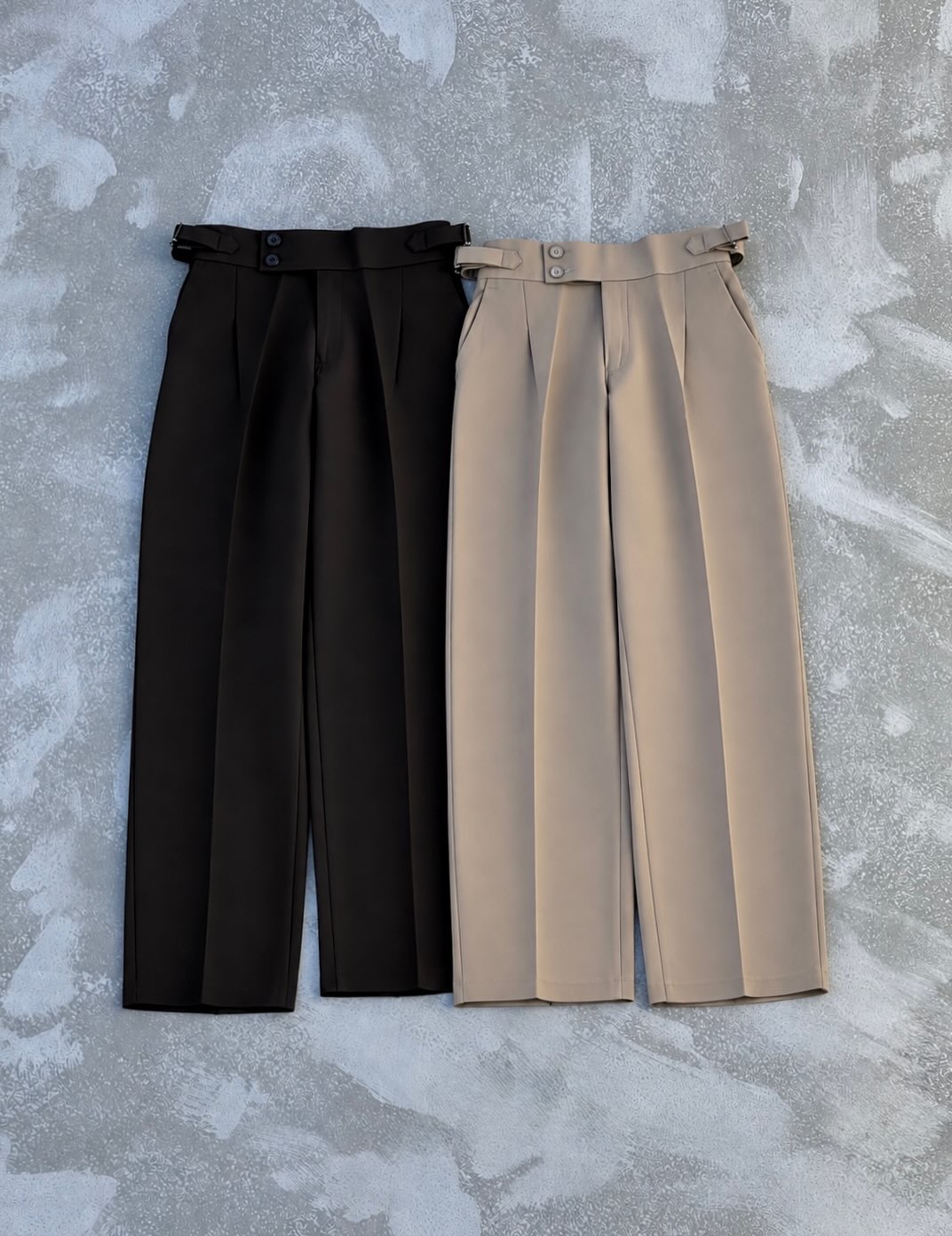 Elegant High-Waist Wide-Leg Pleated Trousers with Adjustable Waist Strap – Stylish  Formal Pants
