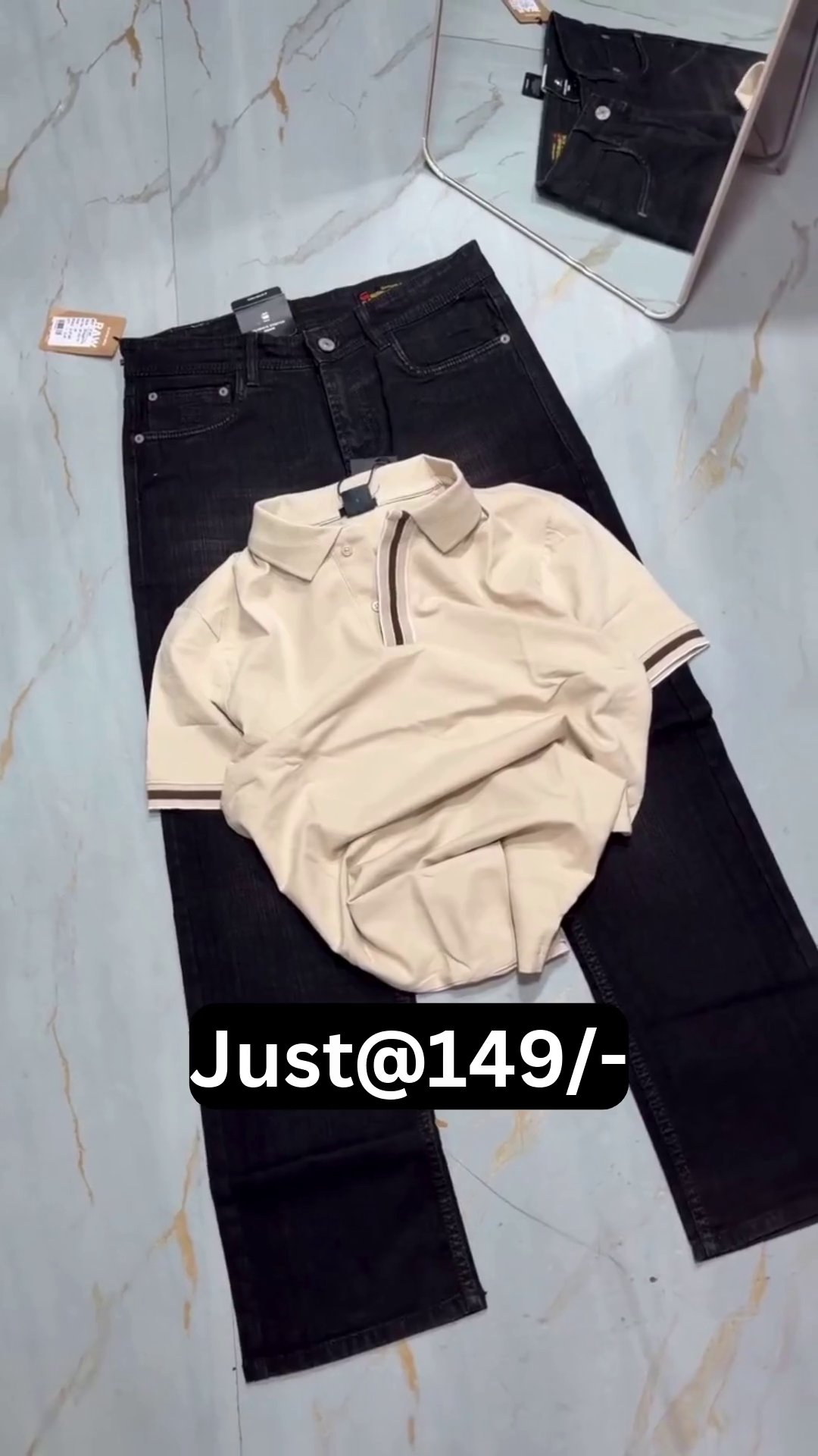 Stylish Men’s Black Jeans with Premium Pink Polo T-Shirt Combo aTrendy Casual Outfit Set for Everyday Wear, College, Outings, Parties & Modern Fashion Looks