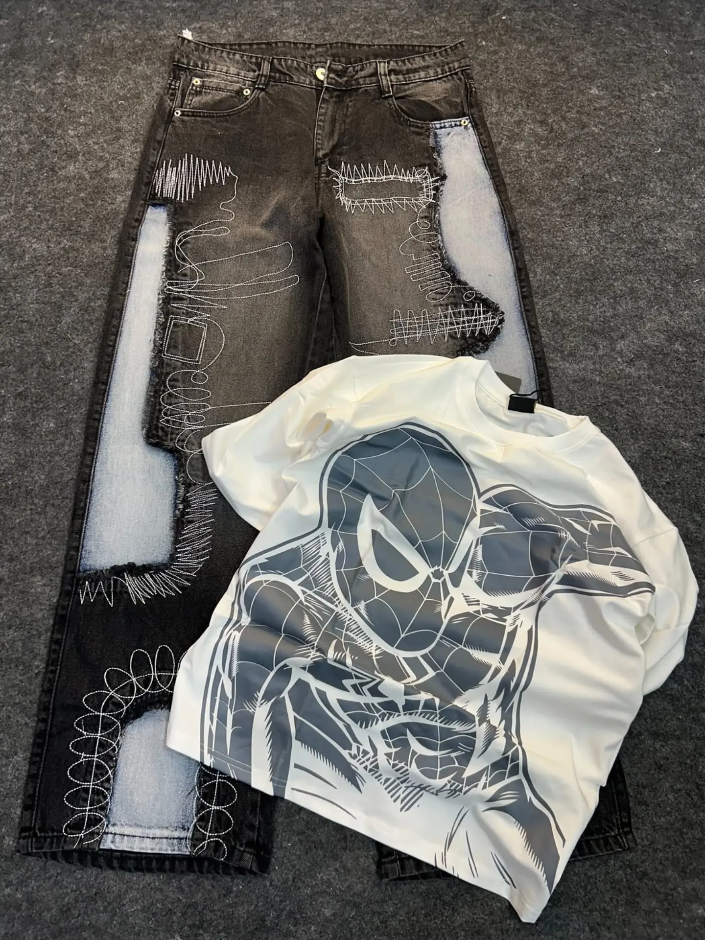 Trendy Men’s Distressed Jeans with Unique White Stitch Detailing Paired Combo for Streetwear, Parties, College & Everyday Fashion