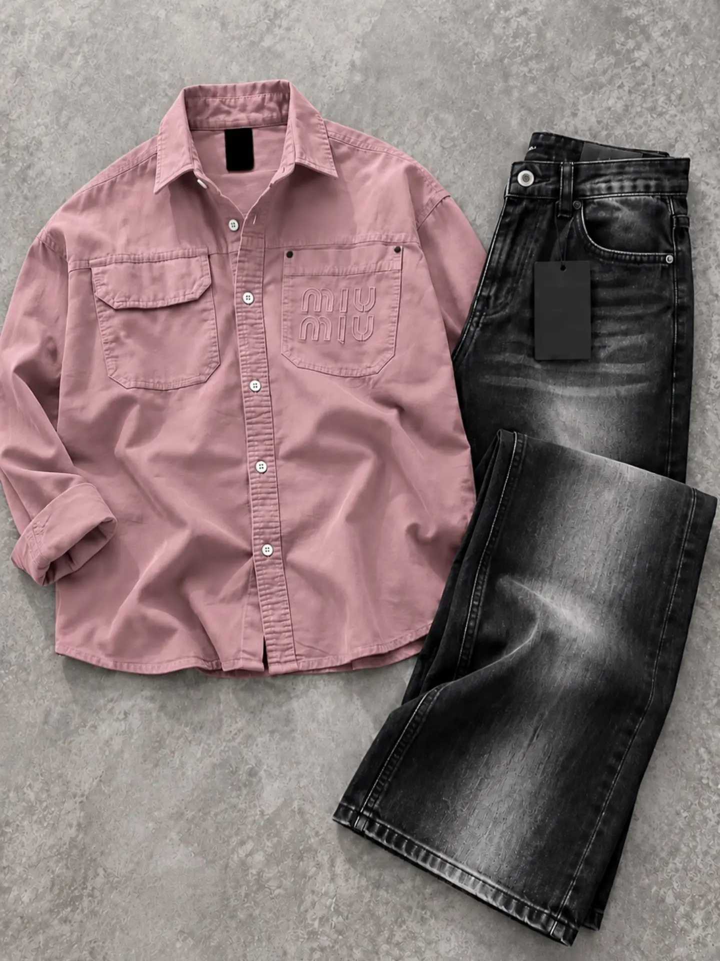 Premium Men’s Pink Full Sleeve Shirt with Stylish Dual Chest Pockets and Black Textured Jeans , College, Outings, Travel & Everyday Fashion