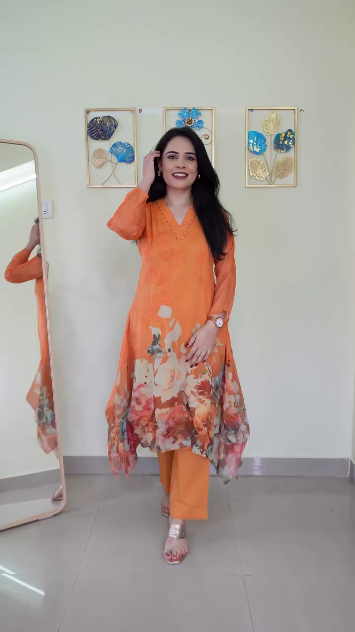 Elegant Floral Anarkali Suit with Printed  – Graceful Ethnic Wear for Women