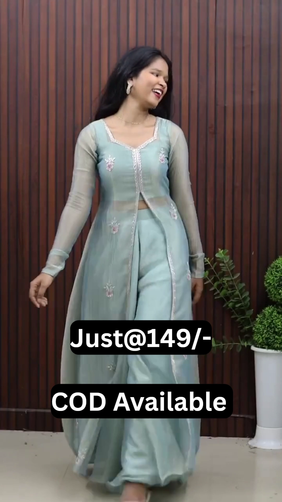 Elegant Mint Green Embroidered Kurta Set – Stylish Traditional Wear at Just ₹149 with COD Available
