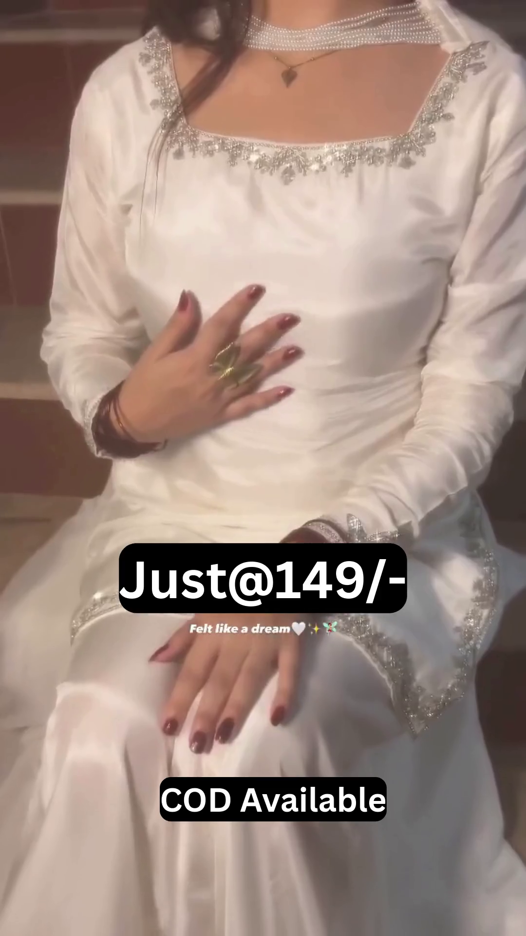 Elegant White Anarkali Suit Set with Silver Embroidery – Dreamy Ethnic Wear