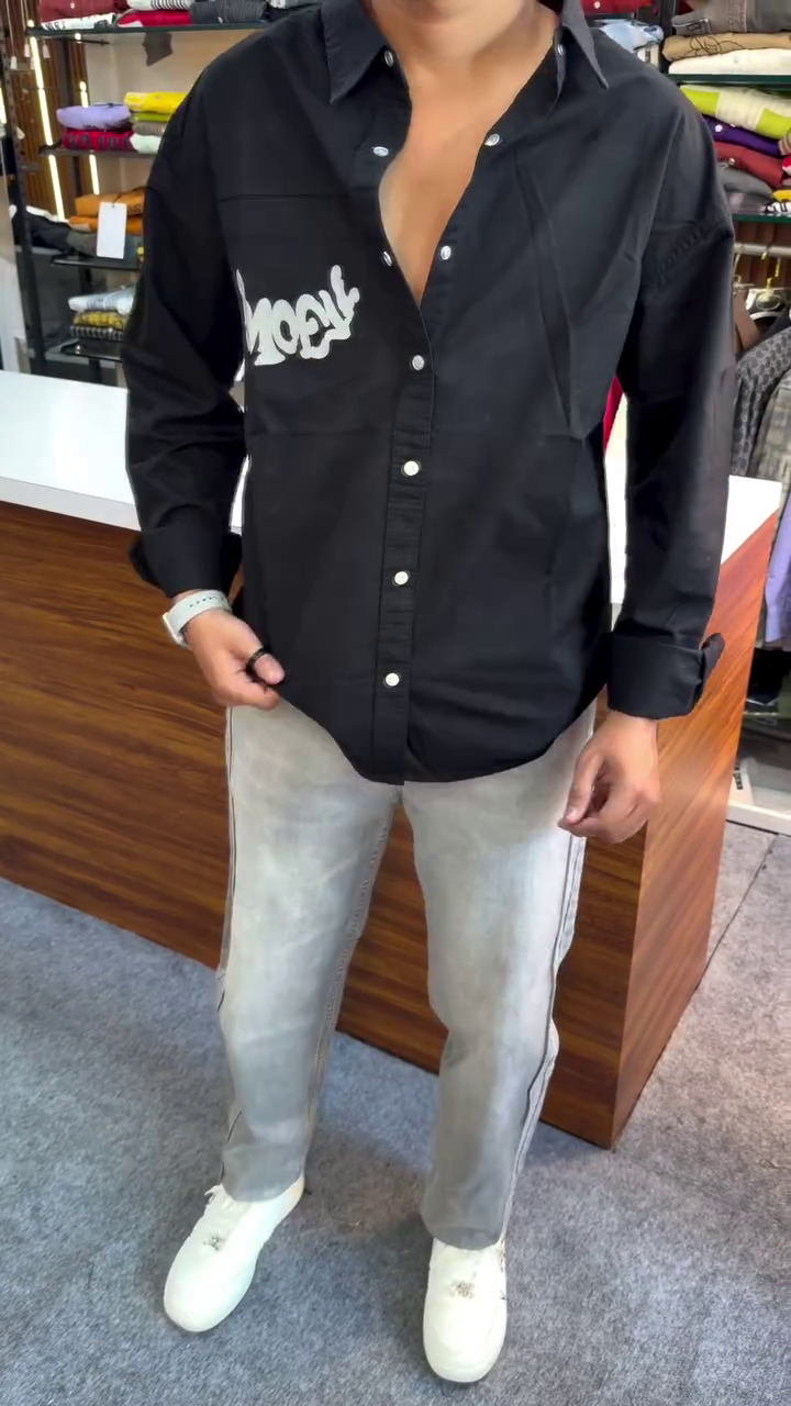 Stylish  Casual Shirt with Minimal Graphic Design